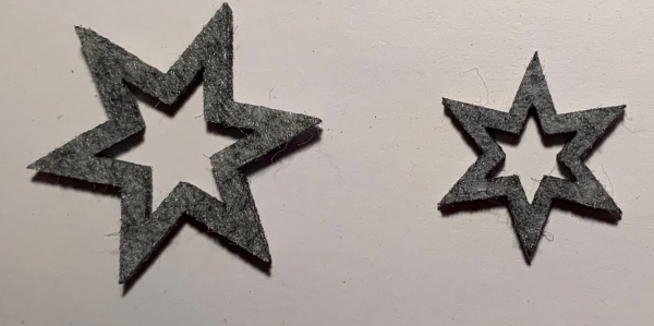 Filz-Stern grau-meliert